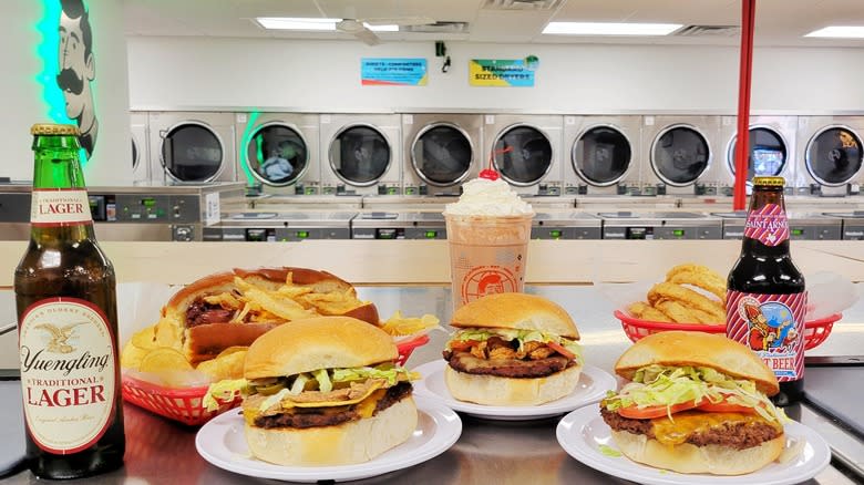 burgers displayed at Harvey Washbangers