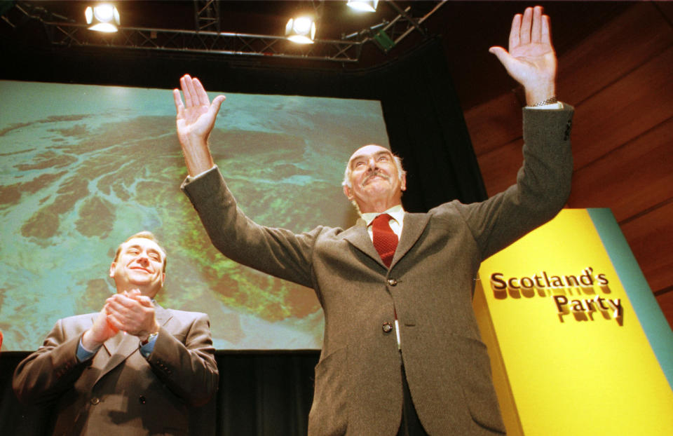Sean Connery campaigned with Alex Salmond in the run-up to the 1999 Scottish Parliament election (Ben Curtis/PA)