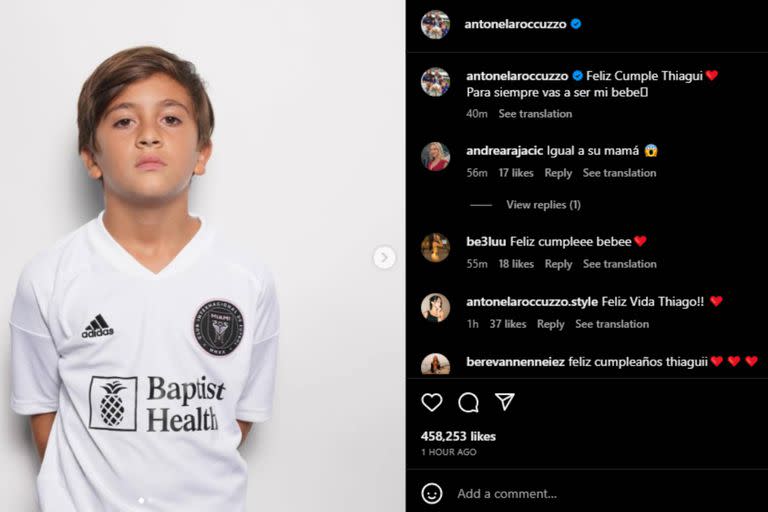 El mensaje de Antonela por el cumpleaños de su hijo (Foto Instagram @antonelaroccuzzo)