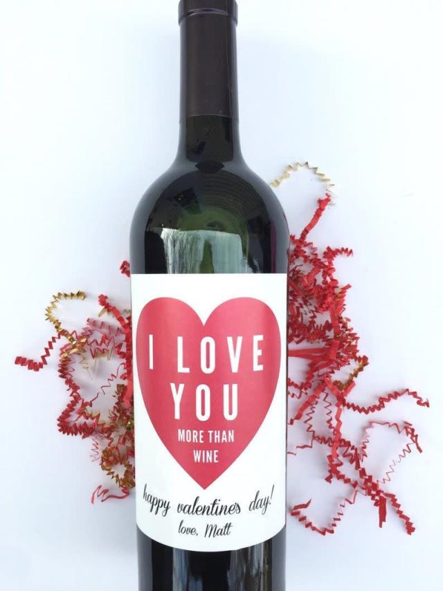 Wooden I LOVE YOU Valentine heart Plaque Gift Couple Tag Wine Alcohol Tag