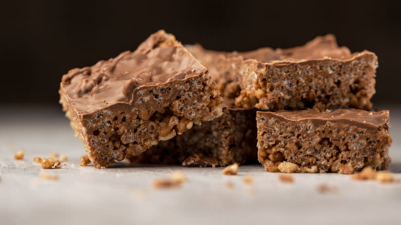 Chocolate-covered Rice Krispies treats