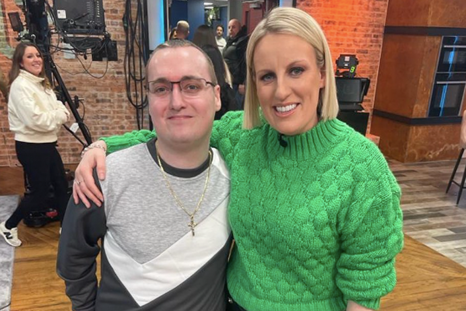 Dale Bowes and Steph McGovern behind the scenes on the ‘Steph’s Packed Lunch’ set (Dale Bowes/Instagram)