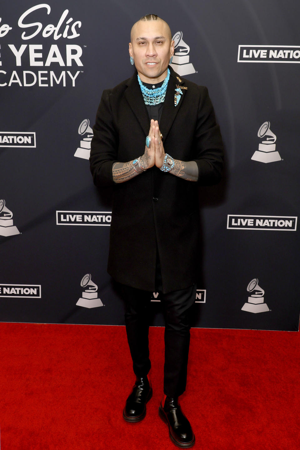 The singer made sure to represent his culture while attending the Person of the Year Gala on Nov. 16 in Las Vegas.  (Frazer Harrison / Getty Images)