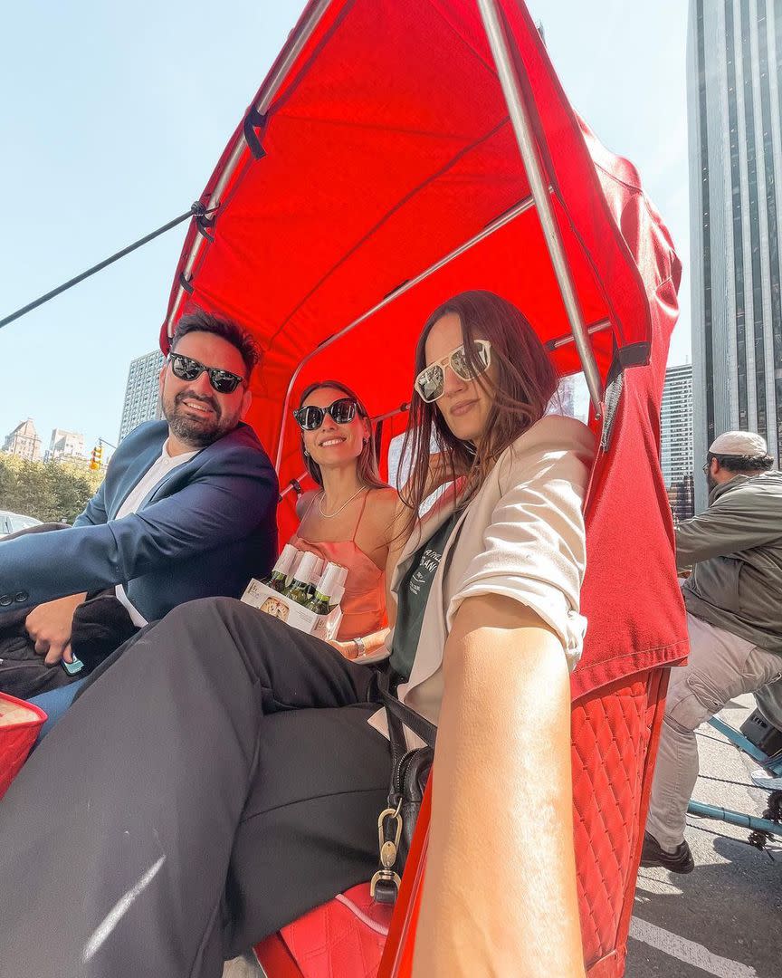 Damián Betular, Pampita Ardohain y Paula Chaves viajaron juntos a Nueva York