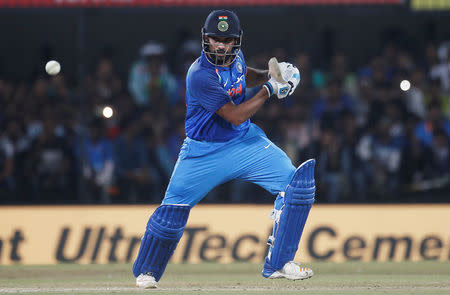 Cricket - India v Australia - Third One Day International Match - Indore, India – September 24, 2017 – India's Rohit Sharma plays a shot. REUTERS/Adnan Abidi