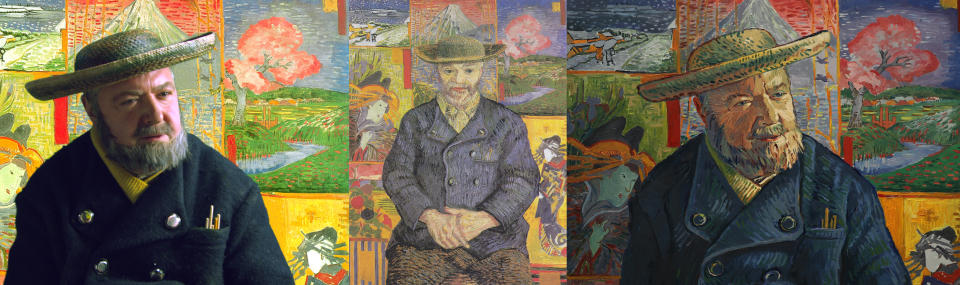 John Sessions as P&egrave;re Tanguy.&nbsp;"Julien Tanguy, affectionately nick-named P&egrave;re Tanguy, ran a paint supply shop in Paris, and Vincent van Gogh was one of his frequent customers and a loyal friend," a description on the website for "Loving Vincent" reads. "P&egrave;re Tanguy was a passionate supporter of the &rsquo;new painters&rsquo; including the impressionists, exhibiting them and often accepting payment for supplies in paintings. &nbsp;In Loving Vincent, Tanguy&rsquo;s shop is&nbsp;Armand Roulin&rsquo;s first stop on his journey to discover the truth about van Gogh." (Photo: BreakThru Films and Good Deed Entertainment)