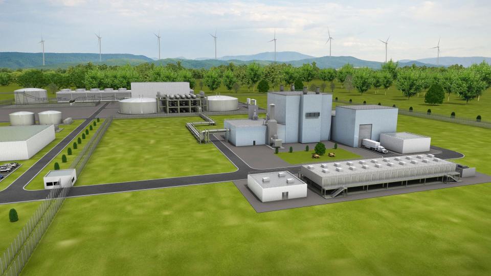 The TerraPower project in Kemmerer Wyoming, pictured in this artist rendering, will take the place of a coal fired power plant. | TerraPower