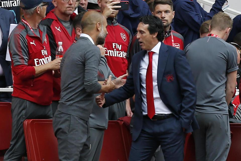 Big job on: Arsenal boss Unai Emery has his work cut out as the Gunners lack creativity against Manchester City