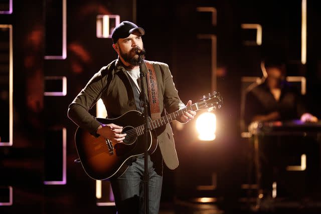 <p>Tyler Golden/NBCU Photo Bank/NBCUniversal via Getty Images via Getty </p> Josh Gallagher performs on The Voice