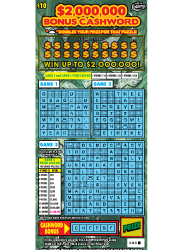 $2 million bonus cashword  Florida Lottery scratch-off game.