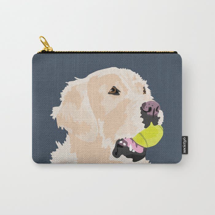 Golden Retriever with Tennis Ball Carry-All Pouch