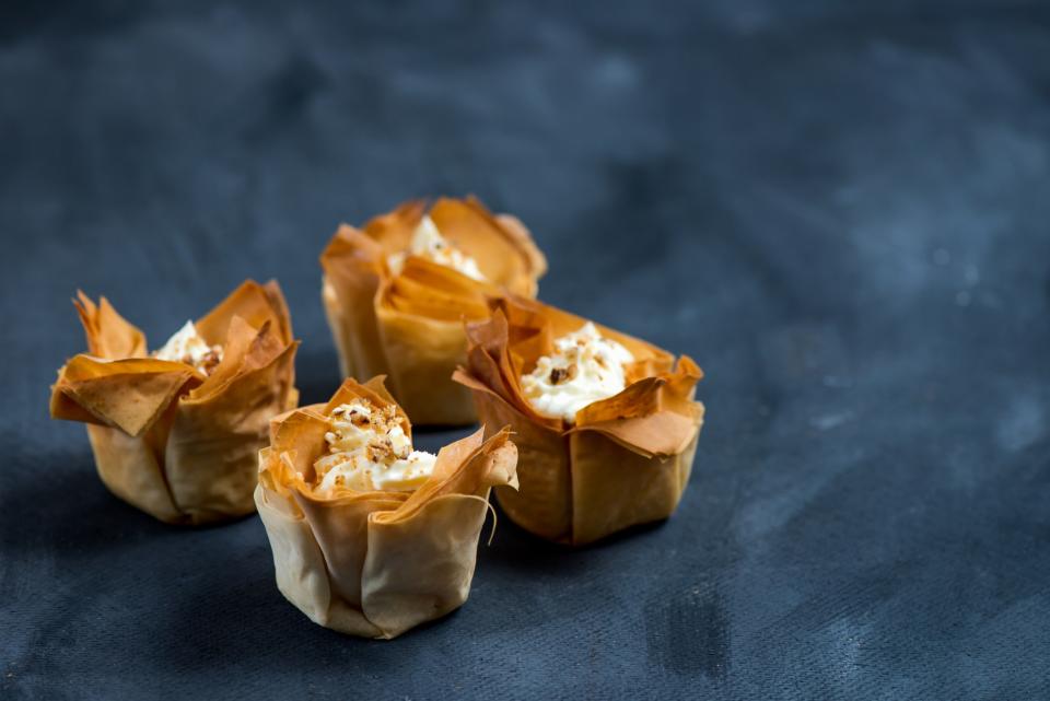 <p>Instead of vol-au-vent, as filo pastry has much less fat and fewer calories </p>