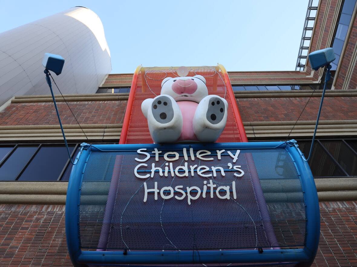 The newest wing at the Stollery Children's Hospital will be used for adult emergency overflow patients, Alberta Health Services confirmed. (Peter Evans/CBC - image credit)