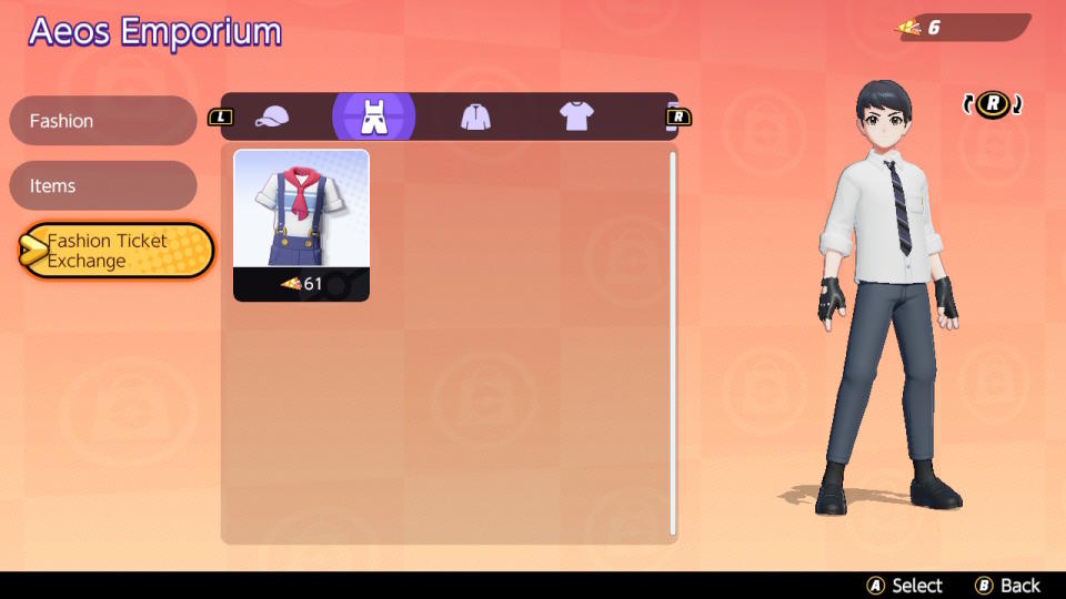 You can use Fashion Tickets to exchange for Trainer clothing (Image: Nintendo)