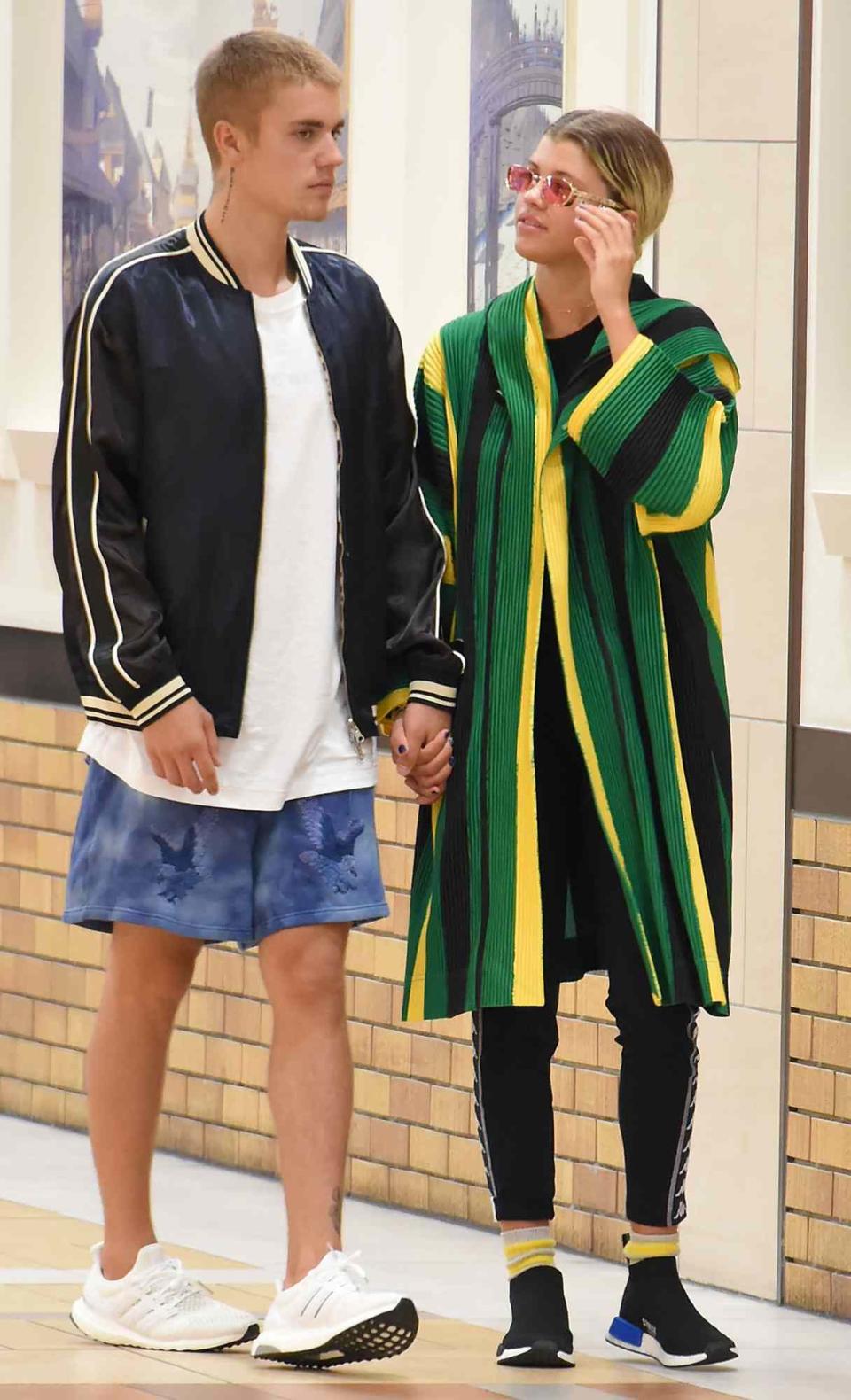 Justin Bieber and Sofia Richie are seen at Yaesu shopping mall on August 14, 2016 in Tokyo, Japan