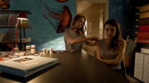 <p>Betty Gilpin as Audrey, Emily Browning as Laura Moon in Starz’s <i>American Gods</i>.<br><br>(Photo: Starz) </p>