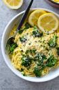 <p>Greens in pasta>>>>salad.</p><p>Get the recipe from <a href="http://wholeandheavenlyoven.com/2016/04/04/roasted-broccoli-lemon-spaghetti-carbonara/" rel="nofollow noopener" target="_blank" data-ylk="slk:Whole & Heavenly Oven;elm:context_link;itc:0;sec:content-canvas" class="link ">Whole & Heavenly Oven</a>.</p>