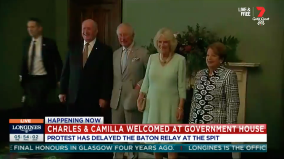 The royals posed for photos in Old Government House. Photo: 7 News Gold Coast