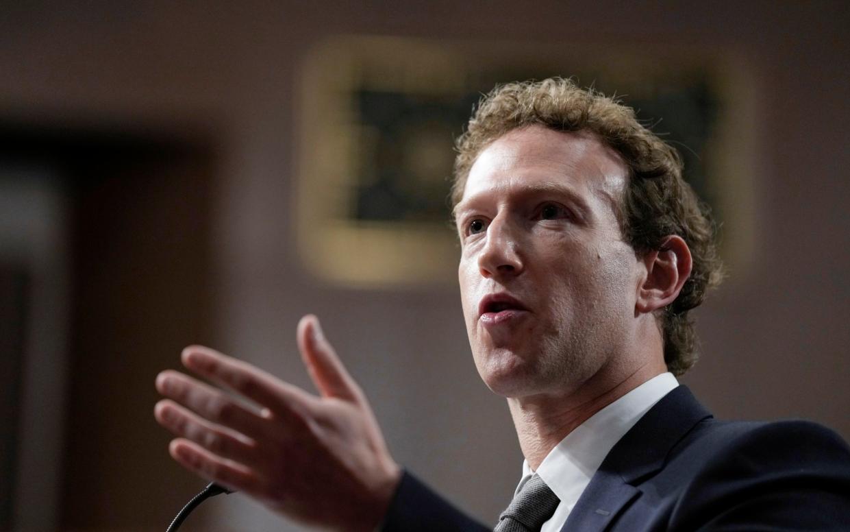 Meta chief Mark Zuckerberg speaking yesterday during a US Senate Judiciary Committee hearing on child safety