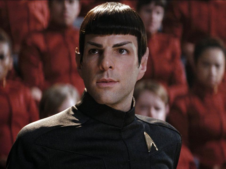 Nimoy no more: Quinto as Mr Spock in 2009’s ‘Star Trek’ (Paramount Pictures)