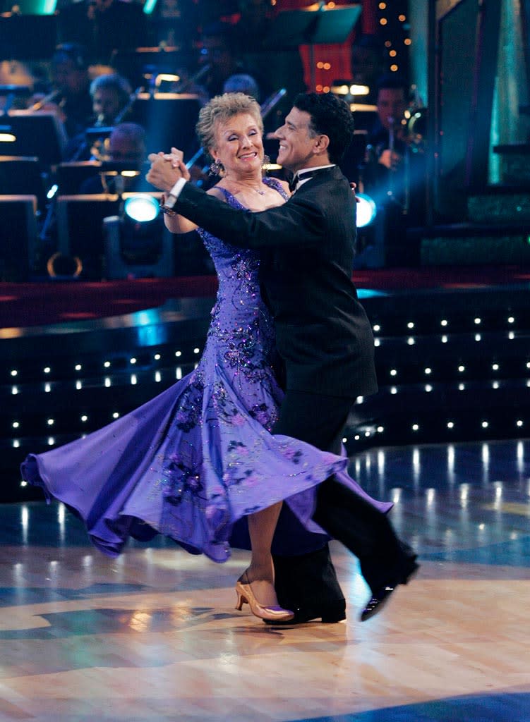 Cloris Leachman and Corky Ballas perform a dance on the seventh season of Dancing with the Stars.