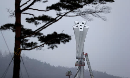 The Olympic Cauldron for the upcoming 2018 Pyeongchang Winter Olympic Games is pictured in Pyeongchang, South Korea, January 22, 2018. REUTERS/Fabrizio Bensch