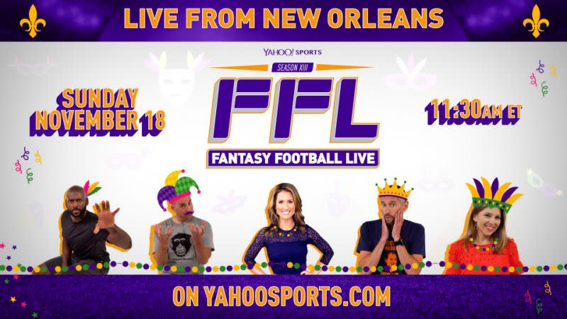 The ‘Fantasy Football Live’ crew will be taking the show to New Orleans in Week 11.