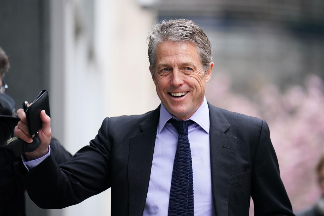 Hugh Grant attended the final day of a hearing at the High Court (James Manning/PA) (PA Wire)
