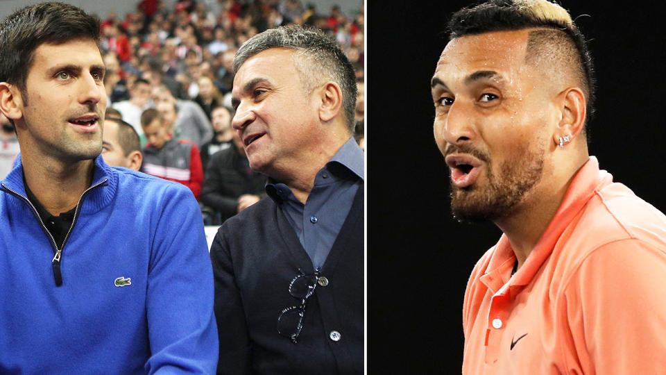 Novak Djokovic and his father, pictured here at the US Open.