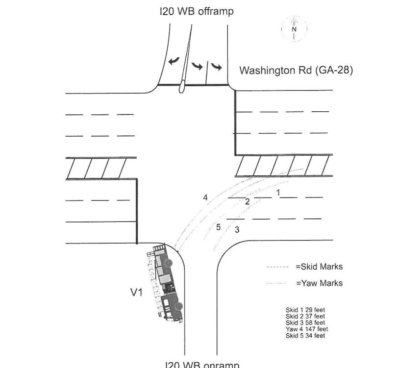 Diagram created by the Richmond County Sheriff's Office showing the wreck.