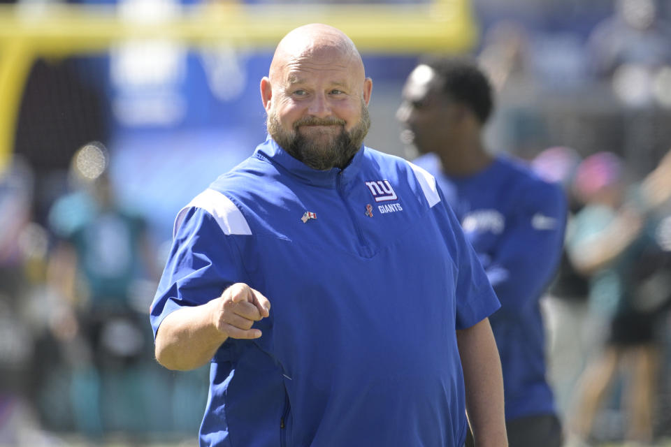 New York Giants coach Brian Daboll is having a great first season leading his team. (AP Photo/Phelan M. Ebenhack)