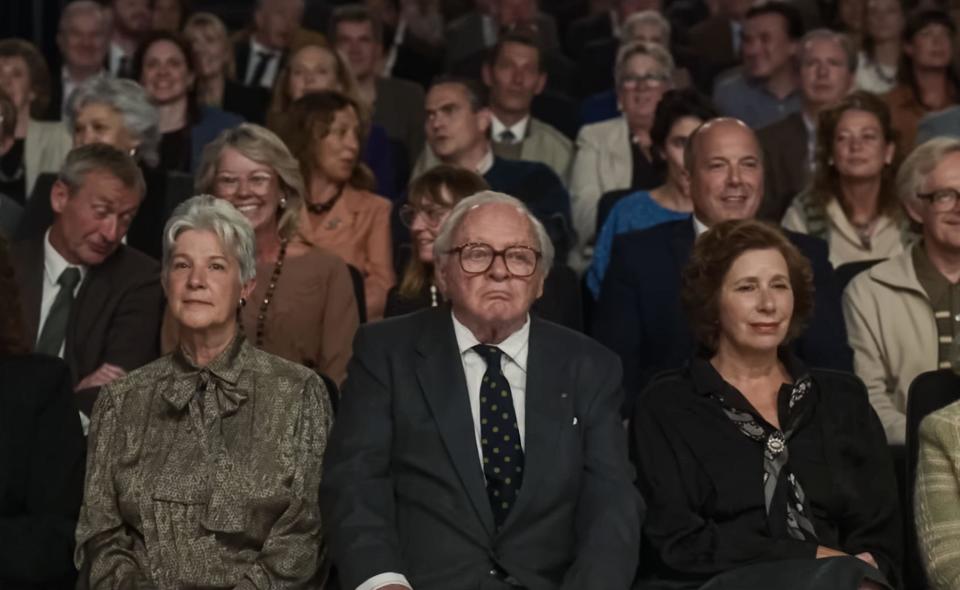 UK. Anthony Hopkins  in a scene from the (C)Warner Bros. Pictures new movie : One Life (2024)  .  Plot: Follows British humanitarian Nicholas Winton, who helped save hundreds of Central European children from the Nazis on the eve of World War II. Ref: LMK110-J10332-281123 Supplied by LMKMEDIA. Editorial Only. Landmark Media is not the copyright owner of these Film or TV stills but provides a service only for recognised Media outlets. pictures@lmkmedia.com