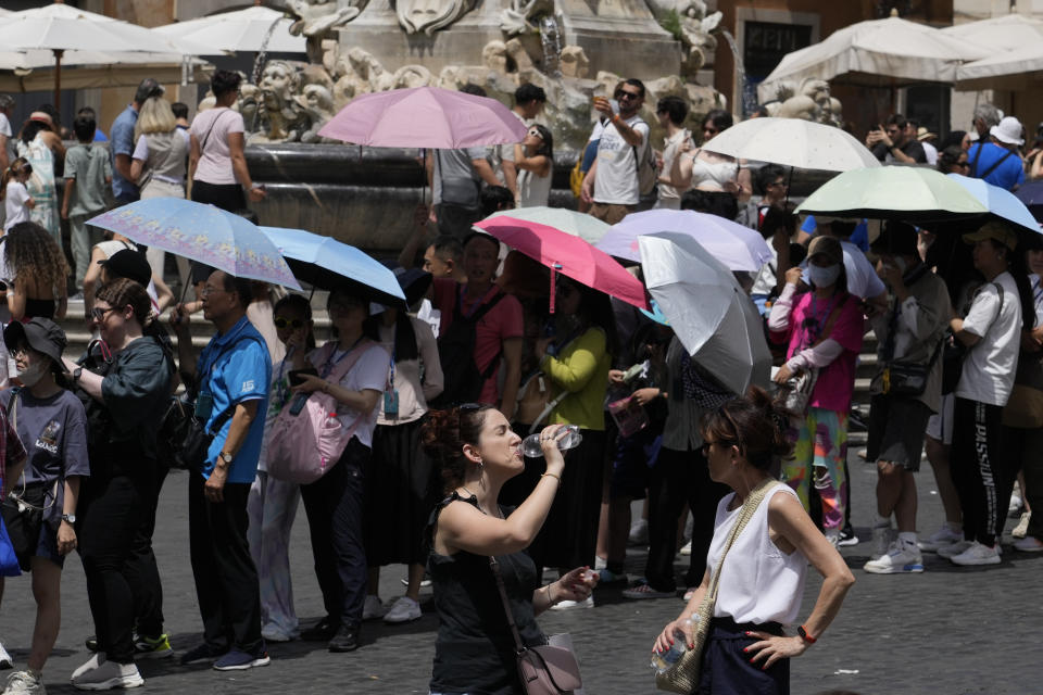 Tourists have had to take shelter in Rome. (PA)