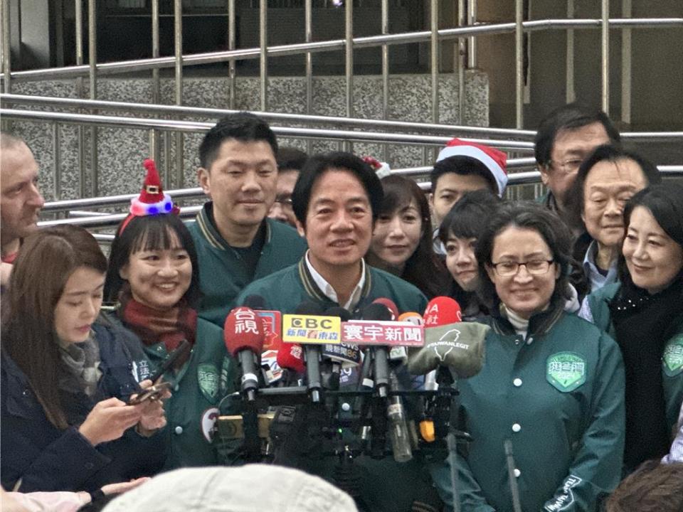 民進黨總統候選人賴清德24日赴台北造勢。（黃婉婷攝）
