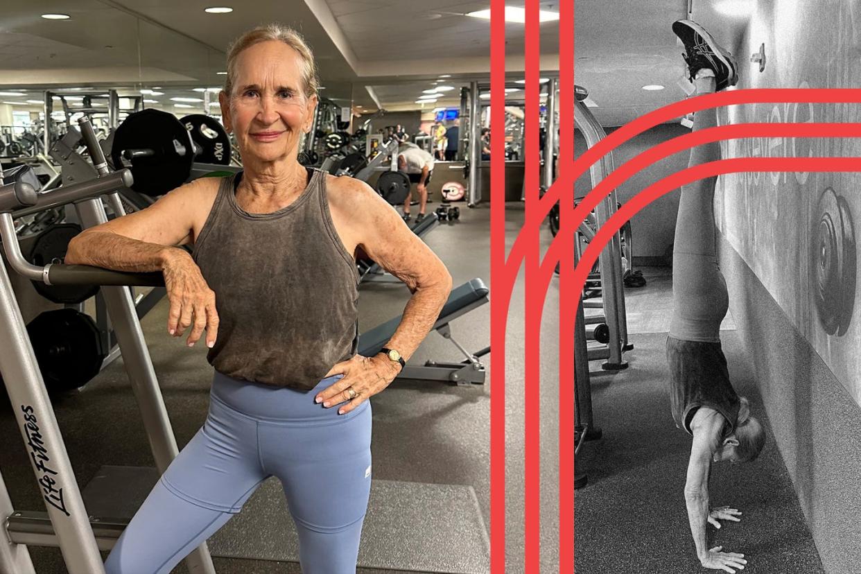 elaine paddor pictured at the gym where she works out six days a week