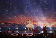 Singer Maria Olafs representing Iceland performs the song "Unbroken" during the second semifinal, May 21, 2015. REUTERS/Leonhard Foeger