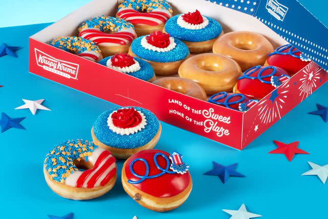 <p>Krispy Kreme</p> Krispy Kreme Fourth of July donuts