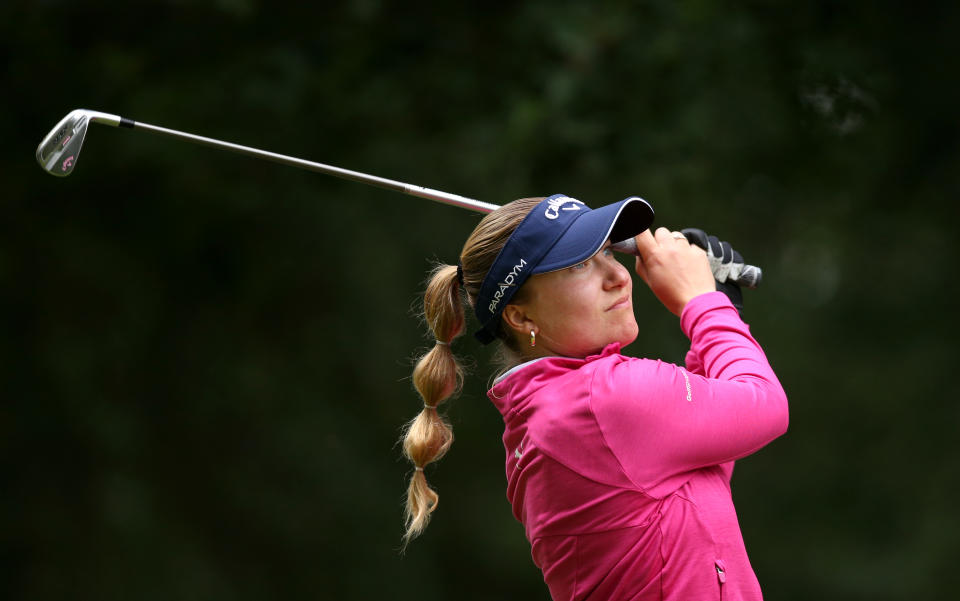 Madelene Stavnar on day one of the 2023 Aramco Team Series at the Centurion Club, Hertfordshire, on July 14, 2023. (Photo by Nigel French/PA Images via Getty Images)