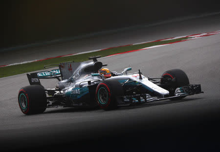 Formula One F1 - Malaysia Grand Prix 2017 - Practice - Sepang, Malaysia - September 29, 2017. Mercedes’ Lewis Hamilton drives. REUTERS/Edgar Su