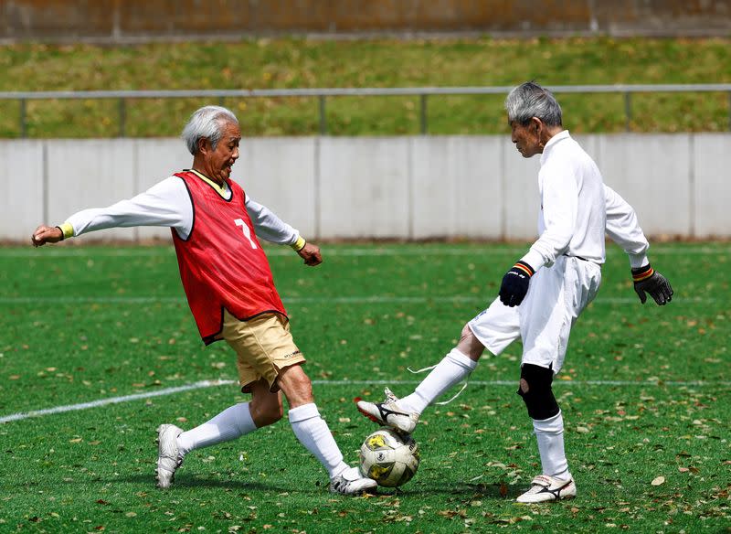 FILE PHOTO: The Wider Image: For Japan's ageing soccer players, 80 is the new 50