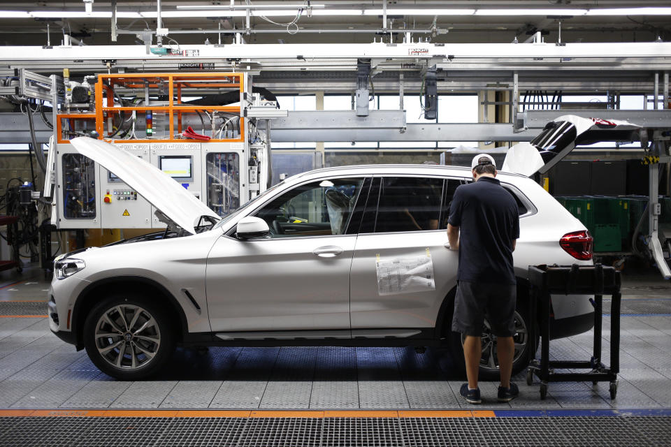 A worker at the BMW Manufacturing Co. plant in Greer, South Carolina, in May. Contradicting President Donald Trump's Nov. 29 claim that it has announced a new plant in the U.S., the automaker said it is only considering opening a second facility. (Photo: Bloomberg via Getty Images)