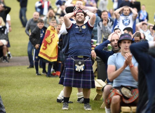 Fans watch Croatia v Scotland