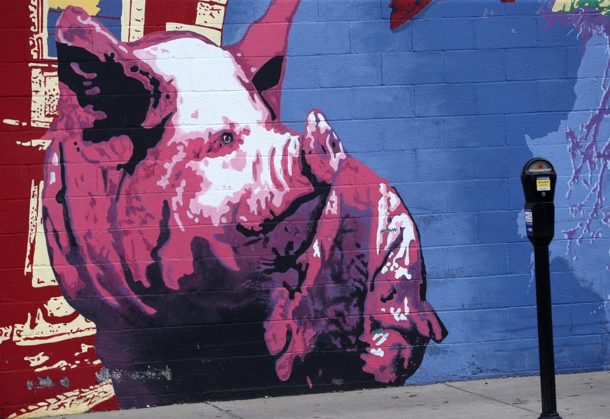 Butchertown Collaborative Neighborhood Mural is a 5,000 square foot commission in Butchertown in Louisville. July 26, 2023 