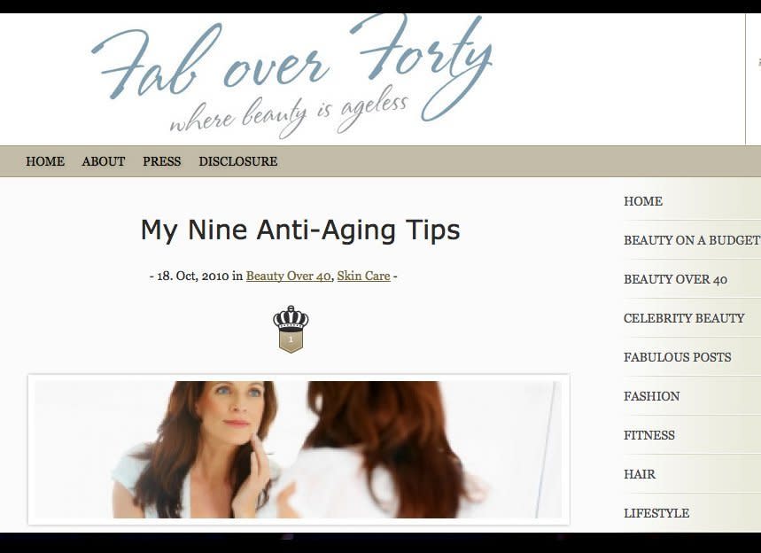 While we enjoy learning older women's take on the latest and greatest beauty products, we find it inspiring when they offer advice that can't be found on the shelf at the drugstore. And <a href="http://www.faboverforty.com" target="_hplink">Kari Solyntjes</a> is doing just that.