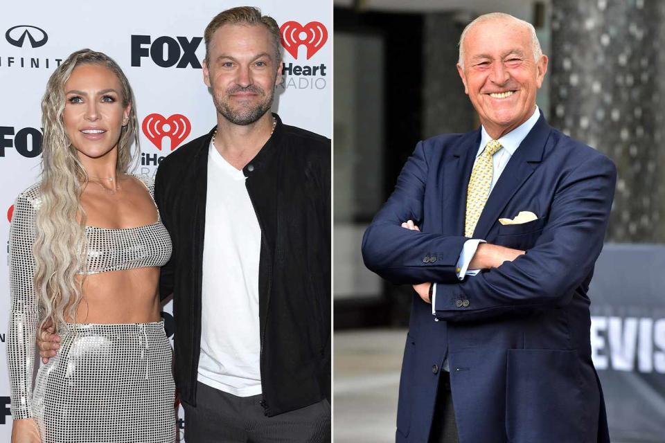 <p>HGL/GC;Steve Granitz/FilmMagic</p> From left: Sharna Burgess, Brian Austin Green and the late Len Goodman