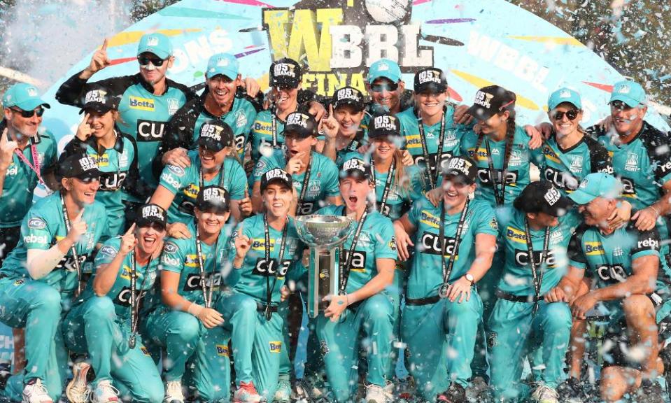 Brisbane Heat celebrate their win in the 2019 Women’s Big Bash League final