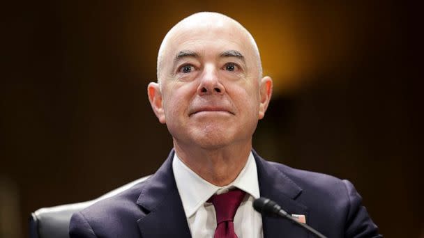 PHOTO: Secretary of Homeland Security Alejandro Mayorkas testifies before a Senate Appropriations Subcommittee on Homeland Security, on Capitol Hill, May 4, 2022. (Kevin Dietsch/Getty Images)