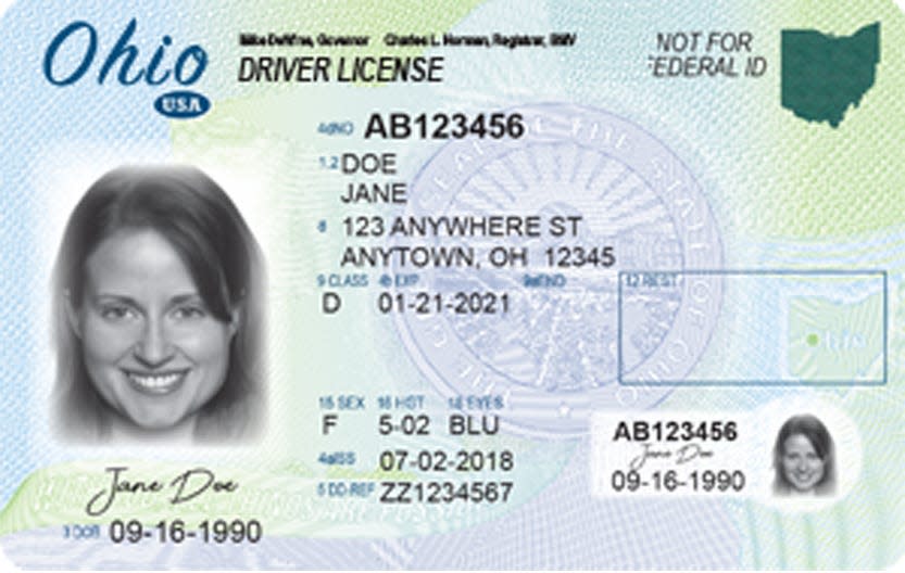 A standard Ohio driver license (not federally compliant). Can't be used to fly after May 3, 2023.