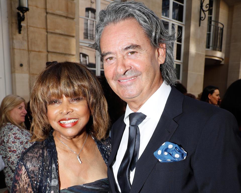 Tina Turner and her husband Erwin Bach attend the Giorgio Armani Prive Haute Couture Fall Winter 2018/2019 show as part of Paris Fashion Week on July 3, 2018 in Paris, France