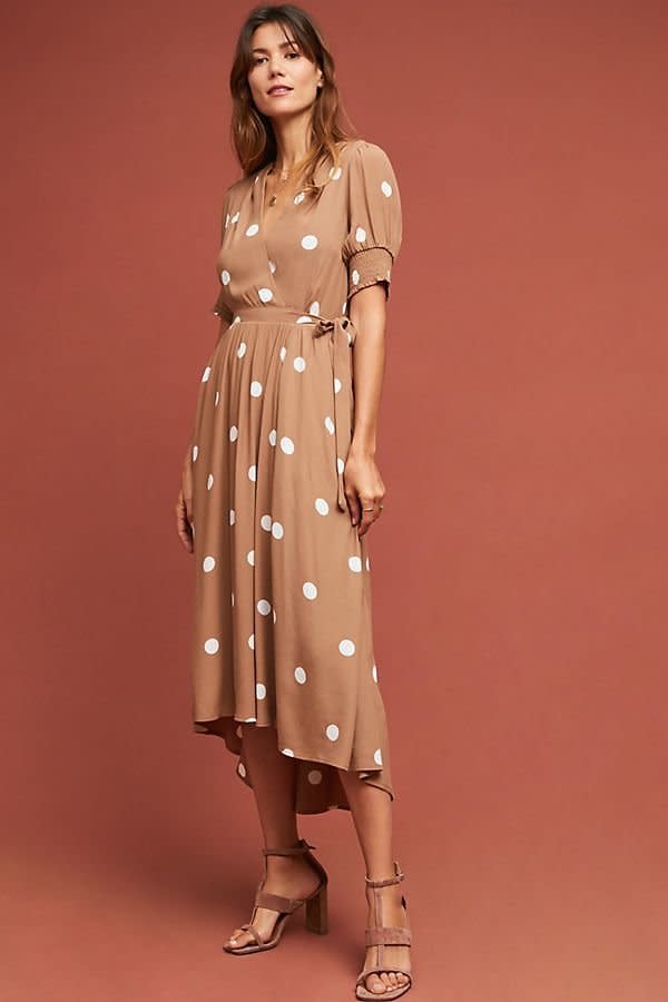 <strong>Sizes</strong>: 00 to 16<br /><a href="https://www.anthropologie.com/shop/bernice-polka-dot-wrap-dress?category=wedding-guest-dresses&amp;color=029" target="_blank" rel="noopener noreferrer">Get it at Anthropologie</a>, $168.&nbsp;